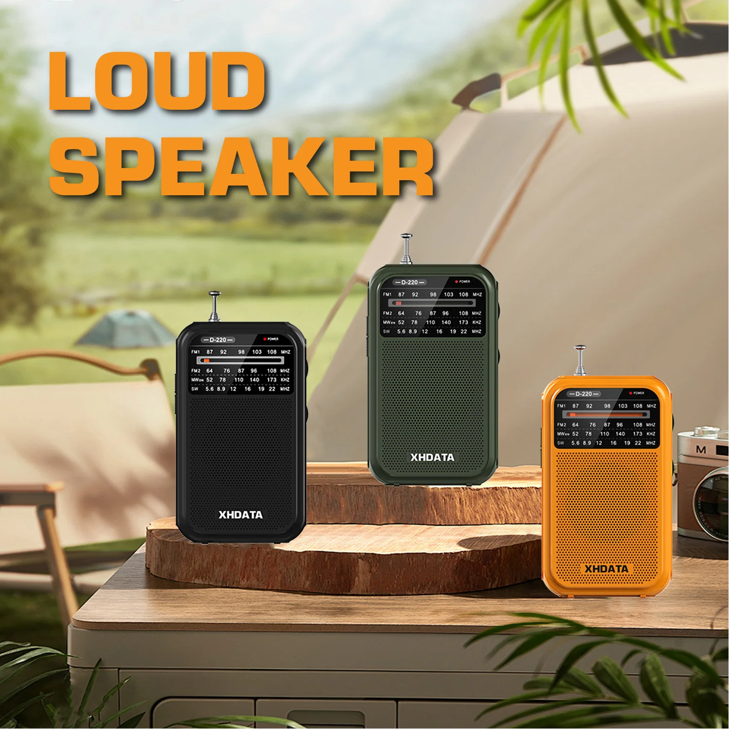 Mini Rádio de Bolso Retrô AM/FM/SW XHDATA D-220 - Imagem 2