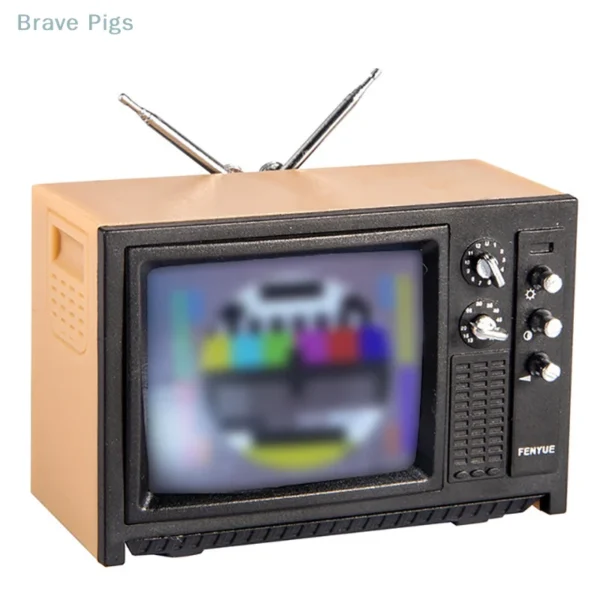 Mini TV Retrô de Antena – Miniatura Decorativa (5,7 cm)