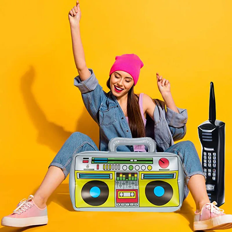 Kit 15 Balões Metalizados Anos 80 ou 90 – Rádio, Patins, Celular e Globo Disco - Imagem 2