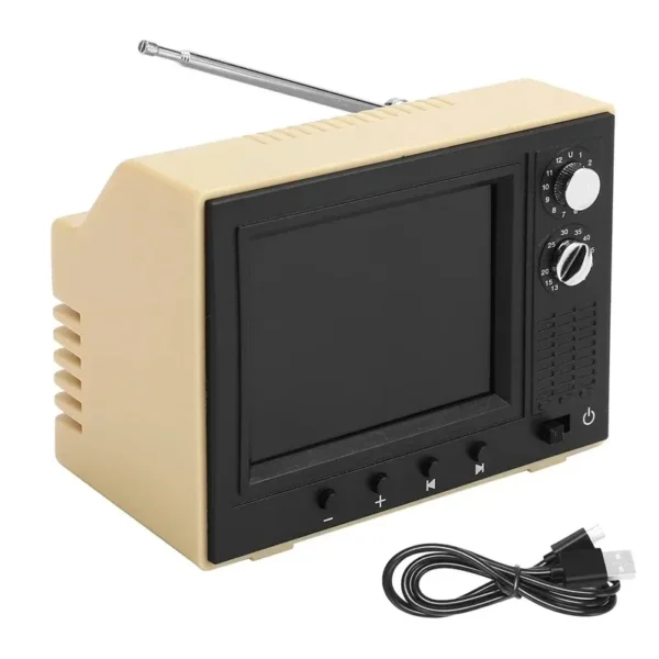 Mini TV Retrô que Reproduz Vídeos – Pen Drive e Fone de Ouvido